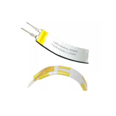 Μπαταρία πολυμερούς ιόντων λιθίου 42 mAh 3,7 V, κυρτή για έξυπνες συσκευές IoT