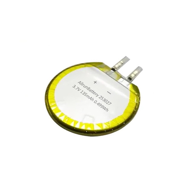 Ασφαλής στρογγυλή μπαταρία LiPo 3,7 V 135 mAh Αξιόπιστη προσαρμοσμένη μπαταρία πολυμερούς λιθίου