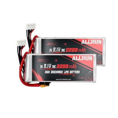3S1P 30C Μπαταρία LiPo υψηλής εκφόρτισης 11,1 V 2200 mAh για αεροσκάφη RC