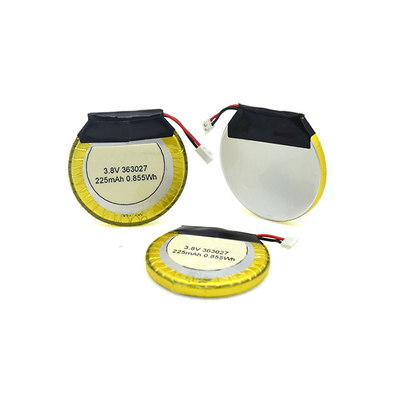 225 mAh 3,8 V Li Polymer Battery Στρογγυλή / Μπαταρία LiPo για ακουστικά Bluetooth