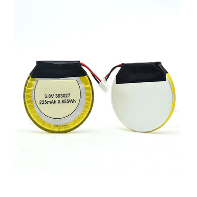 225 mAh 3,8 V Li Polymer Battery Στρογγυλή / Μπαταρία LiPo για ακουστικά Bluetooth