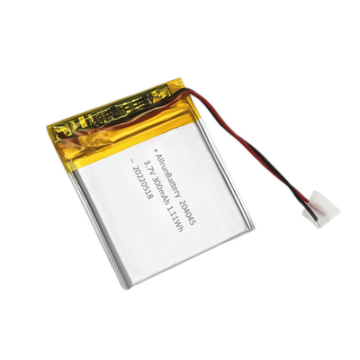 Εξαιρετικά λεπτή μπαταρία λιθίου 3,7V 300mAh Προσαρμοσμένη μπαταρία λιθίου 204050