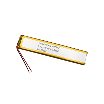 Μπαταρίες Li Polymer 3,7V 2650mAh 6mm Εξαιρετικά στενές προσαρμοσμένες μπαταρίες LiPo