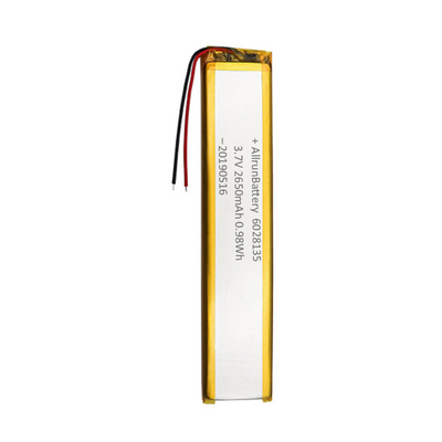 Μπαταρίες Li Polymer 3,7V 2650mAh 6mm Εξαιρετικά στενές προσαρμοσμένες μπαταρίες LiPo