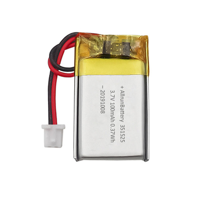0,37Wh 3,7V 100mAh Mini LiPo Battery Rechargeable Custom 351523