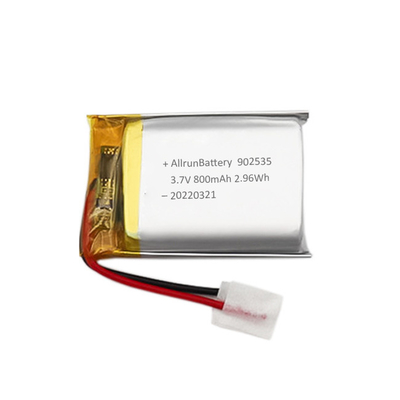 Επαναφορτιζόμενη ελαφριά μπαταρία LiPo 800mAh 3.7V 902535 για ιατρικές συσκευές