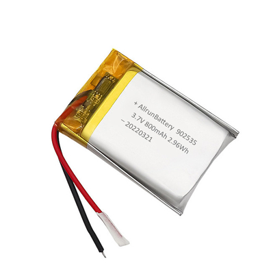 Επαναφορτιζόμενη ελαφριά μπαταρία LiPo 800mAh 3.7V 902535 για ιατρικές συσκευές