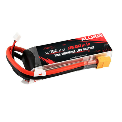 3S 3500mAh 11,1 V Πακέτο μπαταρίας LiPo υψηλής εκφόρτισης 75C Μπαταρία πολυμερούς λιθίου