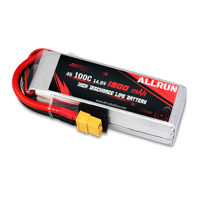 Επαναφορτιζόμενη μπαταρία 100C 1800mAh 4S LiPo Battery High Rate C 14,8V Battery LiPo