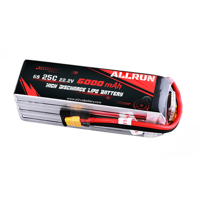 Ιατρική μπαταρία λιθίου 22,2 V 25C Μπαταρία LiPo υψηλής ταχύτητας C 6S 6000 mAh