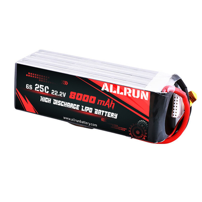 25C 6S 8000mAh Μπαταρία LiPo Υψηλής ταχύτητας C 22,2V Πακέτο μπαταρίας LiPo