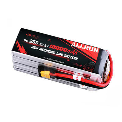 22,2V 6S 10000mAh Μπαταρία LiPo 25C Υψηλής ταχύτητας C Πακέτο μπαταρίας LiPo