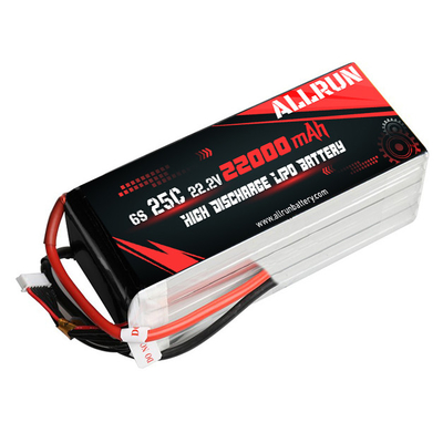 25C 6S 22000mAh Μπαταρία LiPo 22,2V Υψηλής ταχύτητας C Πακέτο μπαταρίας LiPo