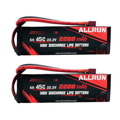 Ιατρικός εξοπλισμός 45C 6S 22.2V 2200mAh Πακέτο μπαταρίας LiPo υψηλής εκφόρτισης