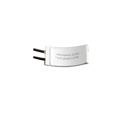 Προσαρμοσμένη μπαταρία LiPo 3,7 V 100 mAh 1C Καμπύλη μπαταρία πολυμερούς λιθίου