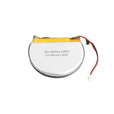 Σταθερή επαναφορτιζόμενη μπαταρία 3,7 V 800 mAh Στρογγυλή προσαρμοσμένη μπαταρία LiPo