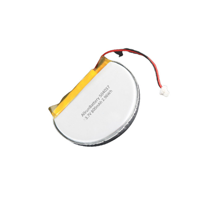 Σταθερή επαναφορτιζόμενη μπαταρία 3,7 V 800 mAh Στρογγυλή προσαρμοσμένη μπαταρία LiPo