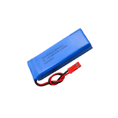 5C Ιατρική μπαταρία λιθίου 2S1P 7,4 V 800mAh μπαταρία LiPo