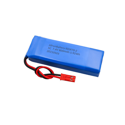 5C Ιατρική μπαταρία λιθίου 2S1P 7,4 V 800mAh μπαταρία LiPo