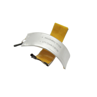 Novel Curved LiPo Battery 22mAh 3,7V Li Polymer Battery Cell