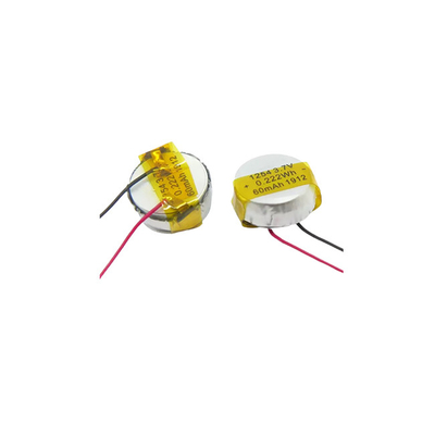 Κουμπί Li Poly Battery 1254 Ισχυρή μπαταρία LiPo 3,7 V 60 mAh